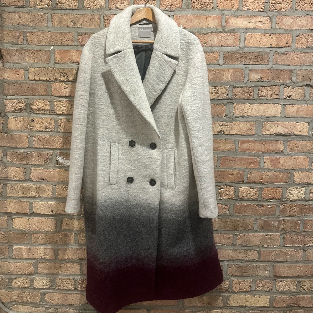ASOS Gradient Wool Overcoat Size 12/M